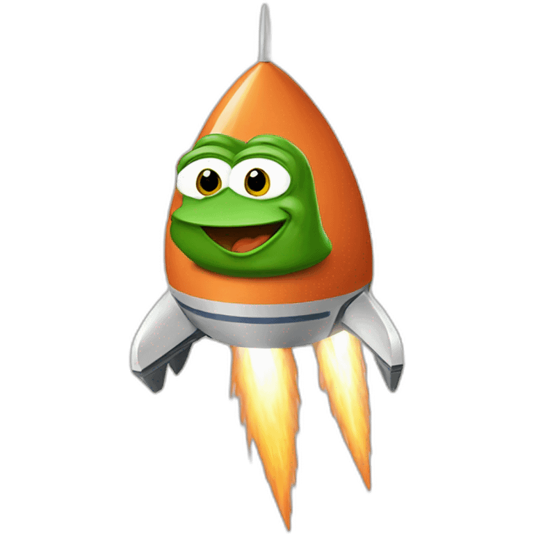 pepe on a rocket emoji