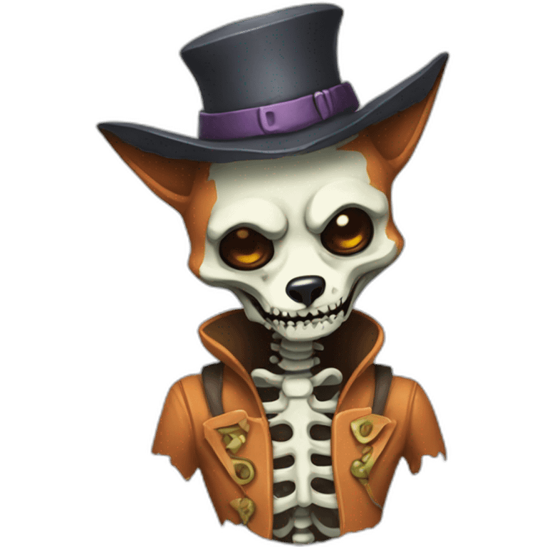 Zombie skeleton fox emoji