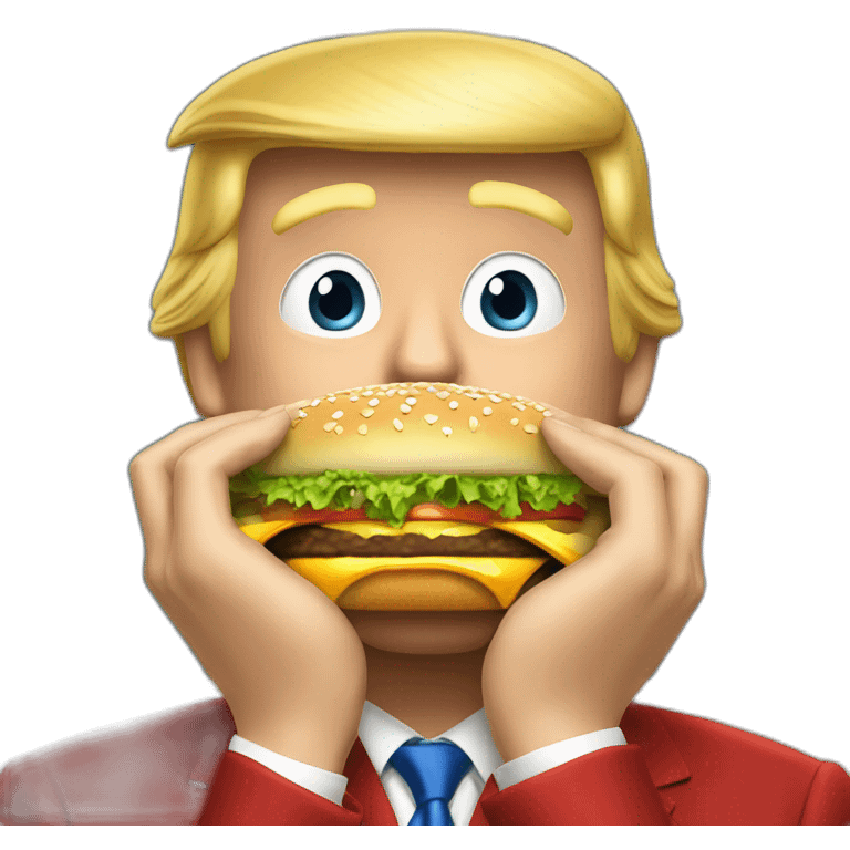 Donald Trump eating big Mac emoji