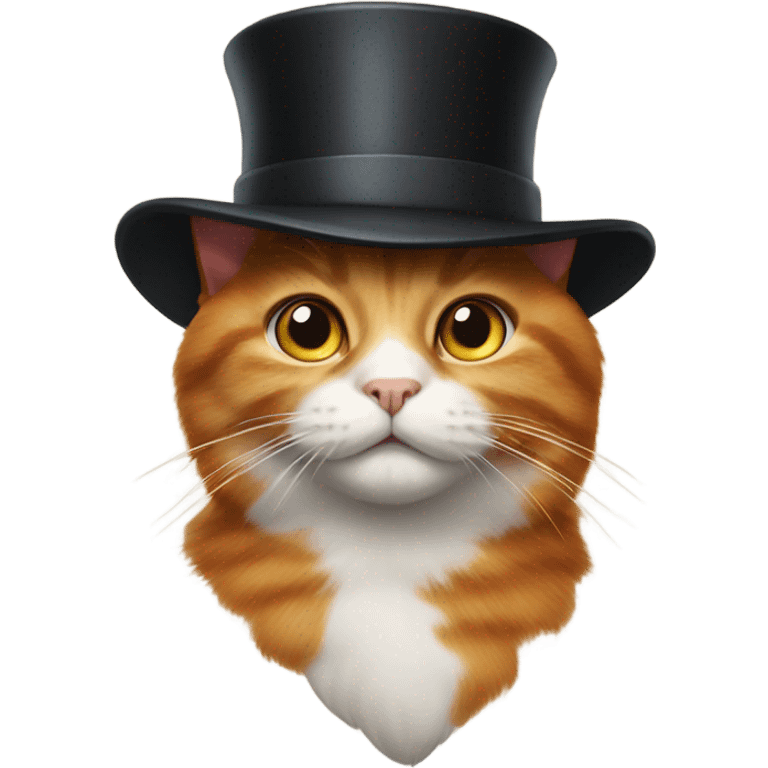 ginger cat wearing a top hat emoji