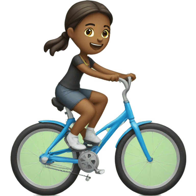 A girl riding bike emoji