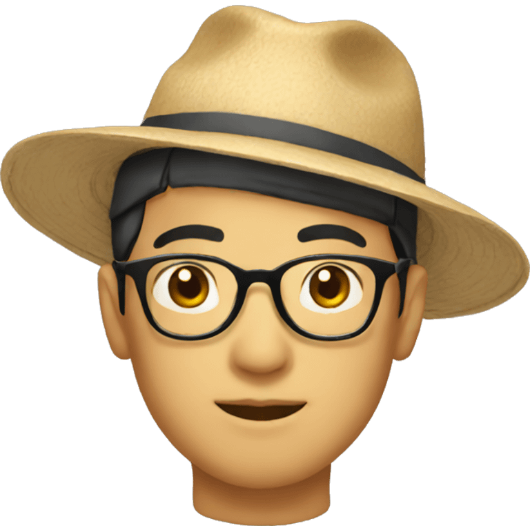 asian man with glasses & hat emoji