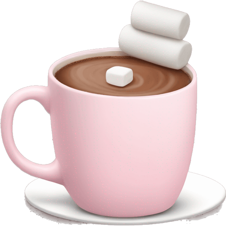 Light Pink mug of hot chocolate with marshmallows  emoji