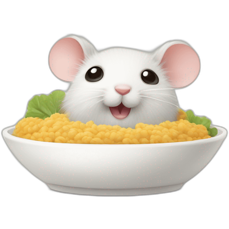 fluffy cute mouse look to plate food emoji