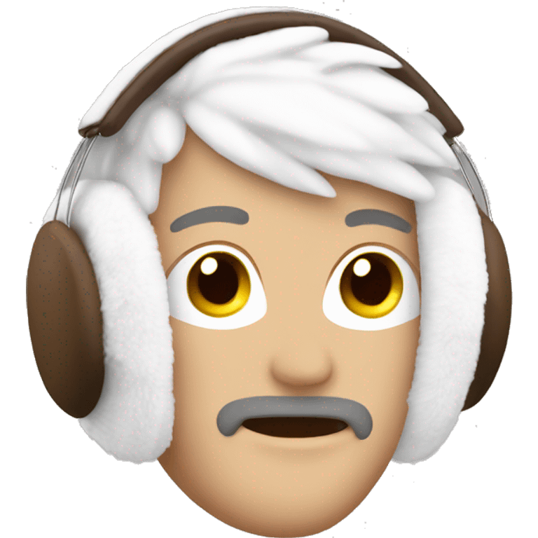 White brown Plush earmuffs  emoji