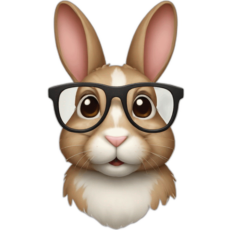 Bunny with glasses emoji