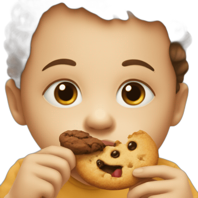 Baby eating a cookie emoji