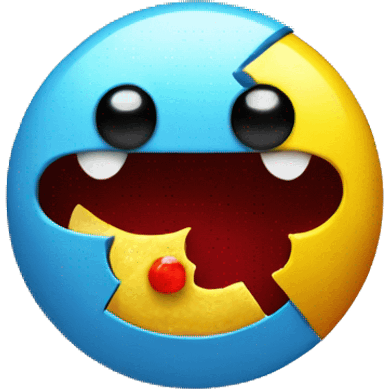 PAC man eating ghost emoji