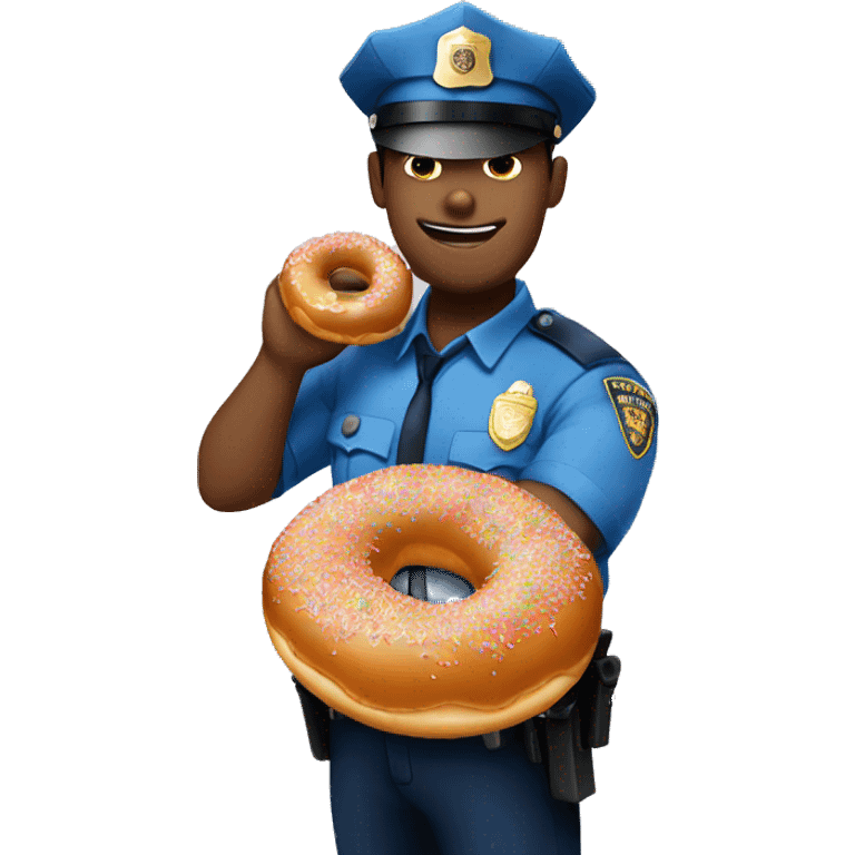 Cop eating a doughnut emoji