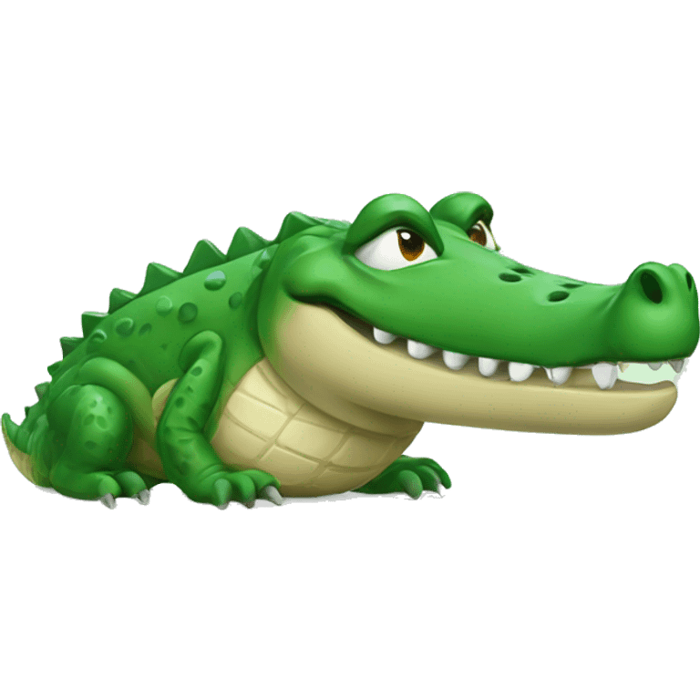 human crocodile playing golf emoji