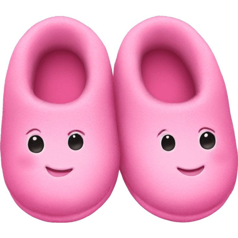 a pair of pink baby slippers emoji