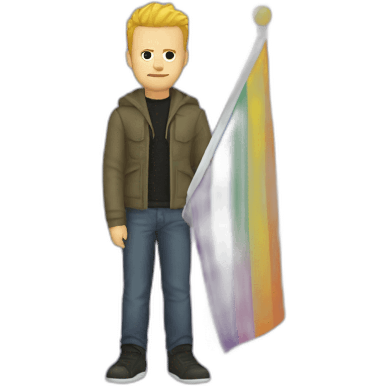 jesse pinkman holding the nonbinary pride flag emoji