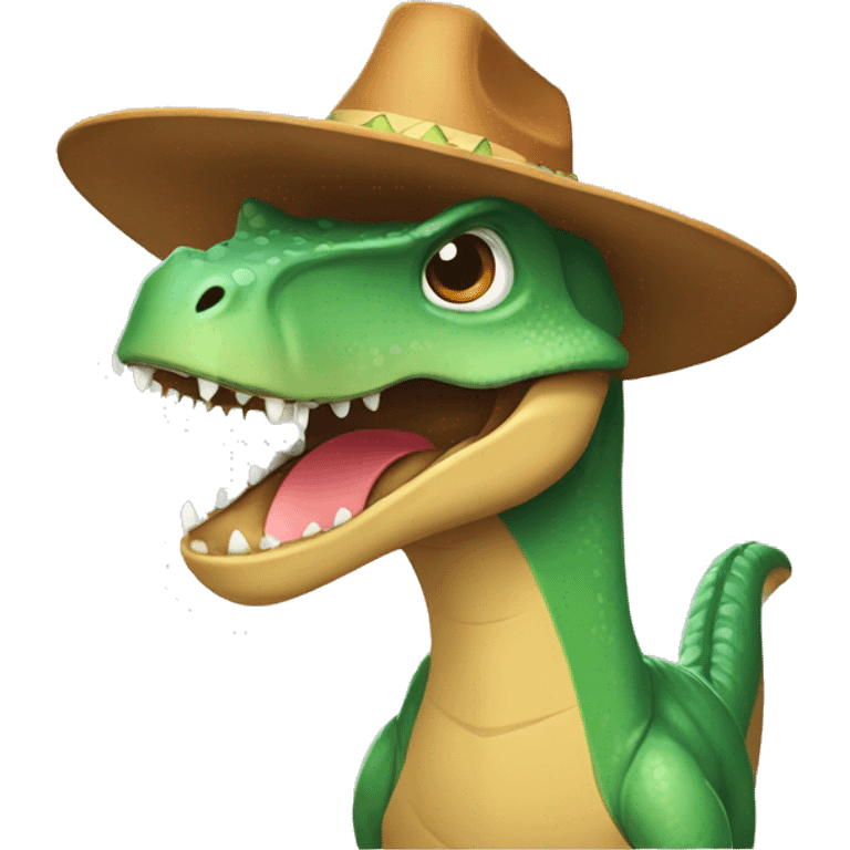 Dinosaurio con sombrero  emoji