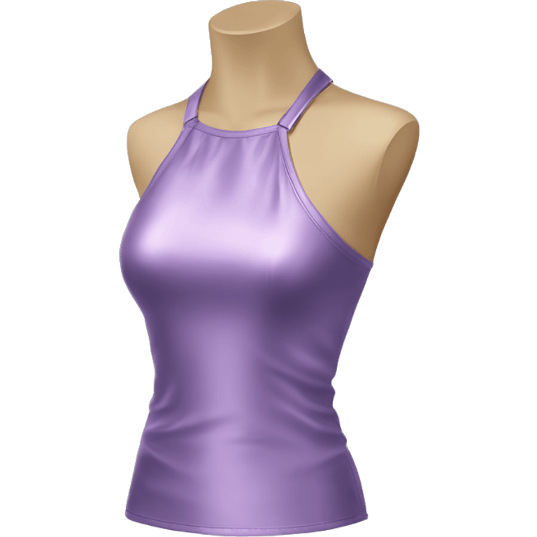 Realistic metallic lavender halter top clothing isolated.  emoji