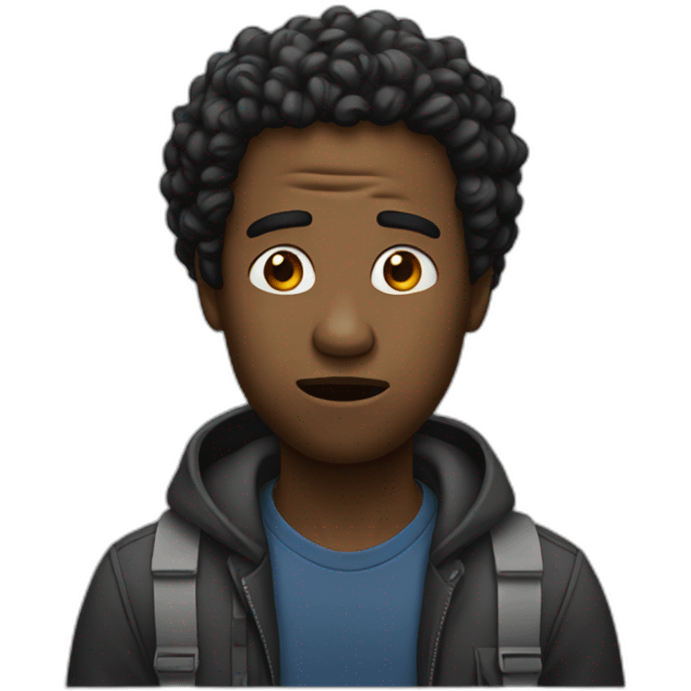 confused black man emoji