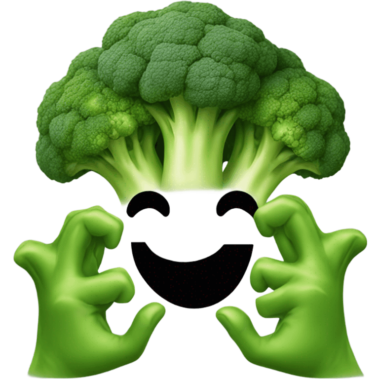 Very sad broccoli with hands emoji