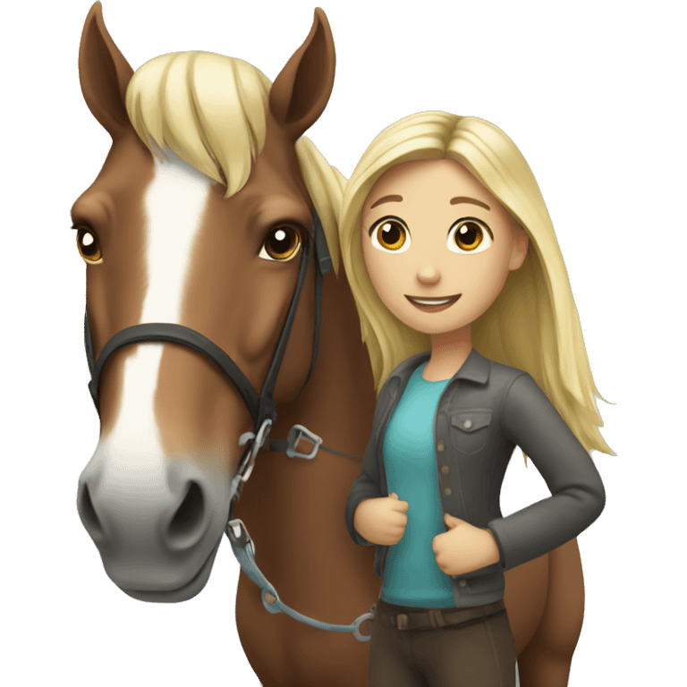 Horse with girl emoji