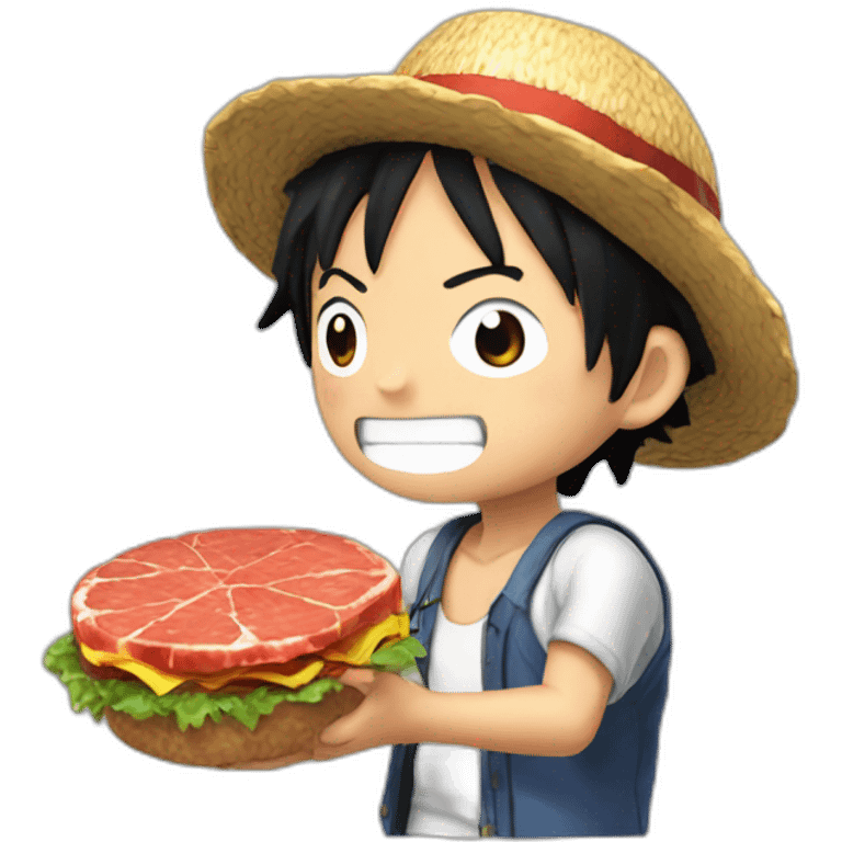 Luffy avec de la viande emoji