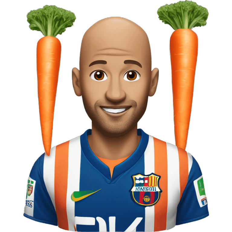 Bald man with Neymar jersey and carrot emoji