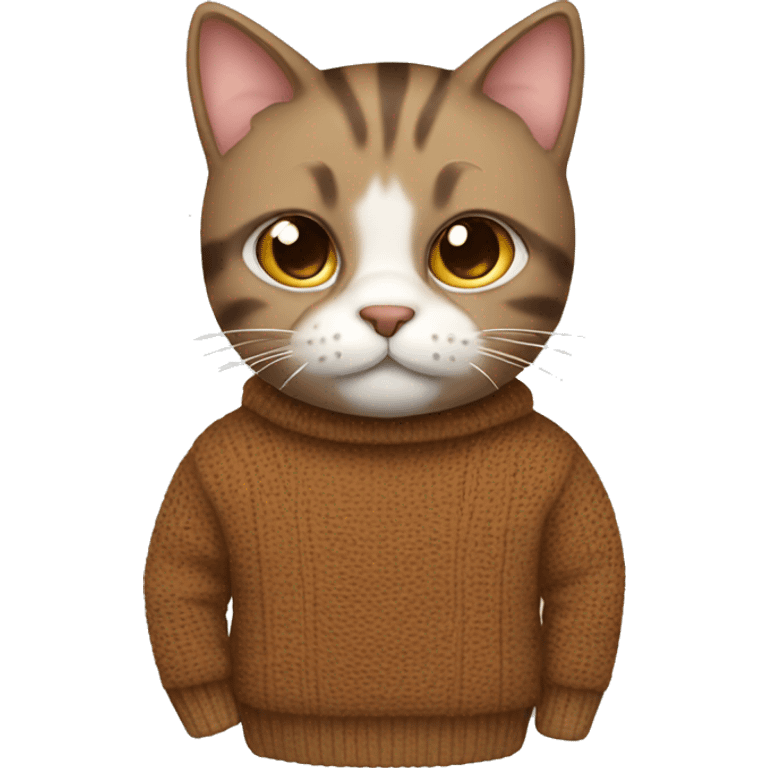 cat with brown sweater  emoji