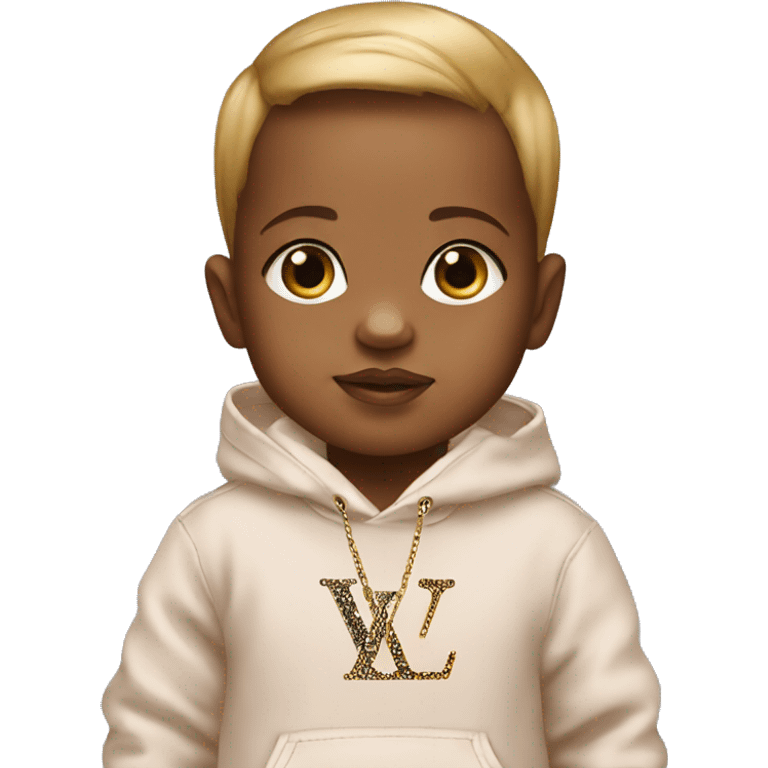 Little baby with Louis Vuitton Pullover  emoji