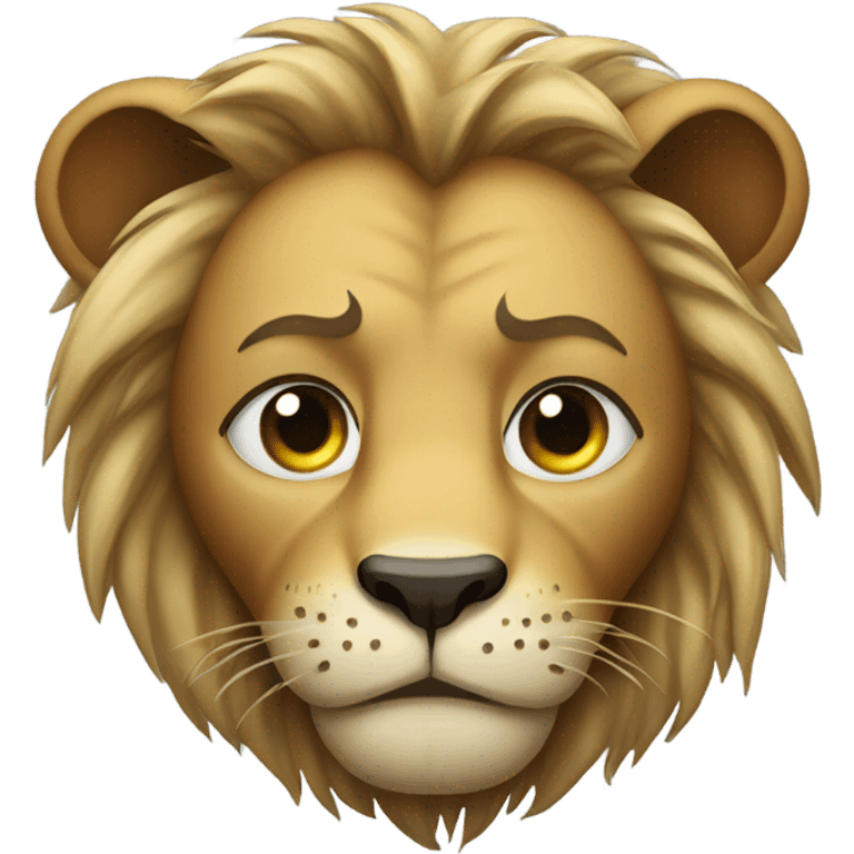 Crying lion emoji