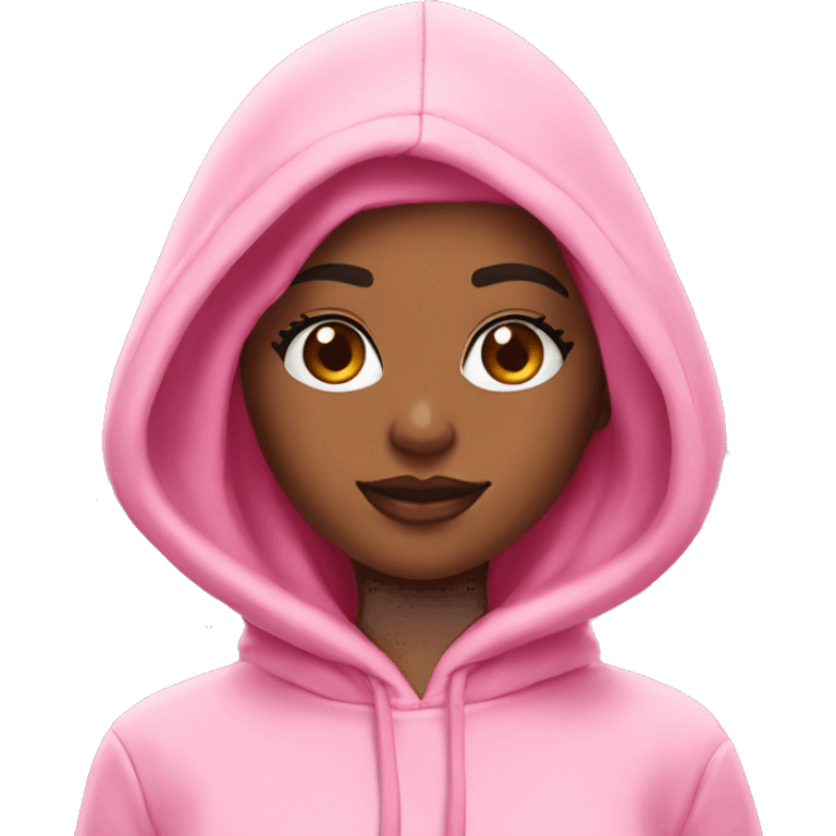 Pink palm puff hoodie on Sephora girl emoji