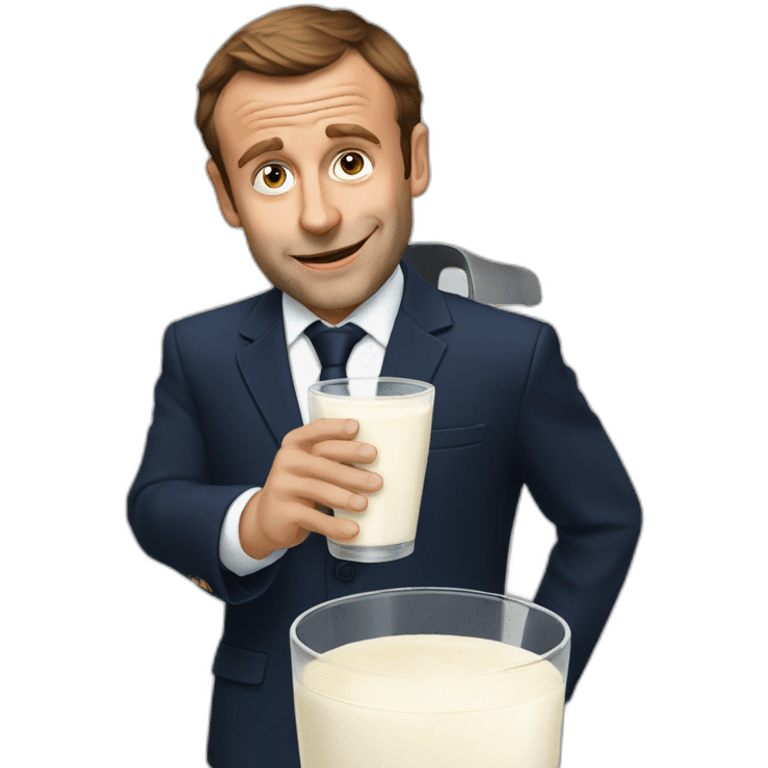 macron drunk milk emoji