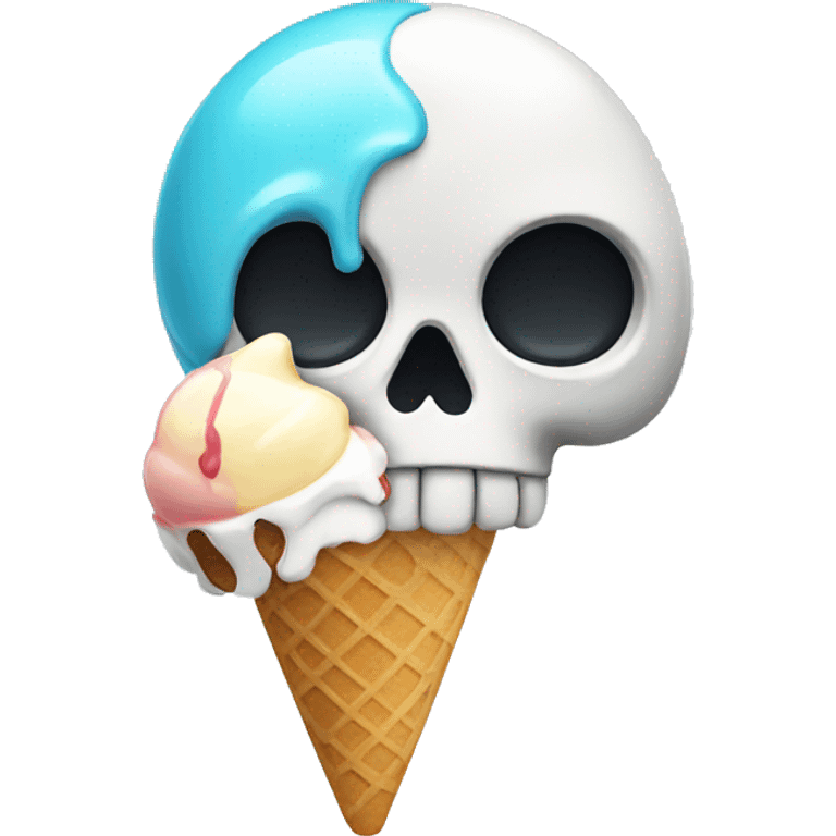 Skull eating ice cream emoji