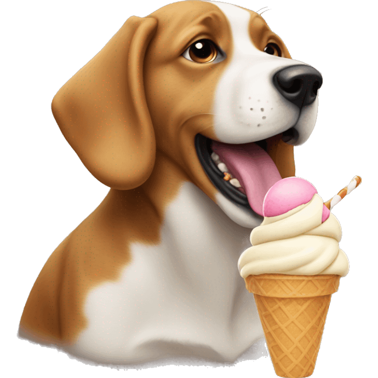 Dog eating ice cream emoji