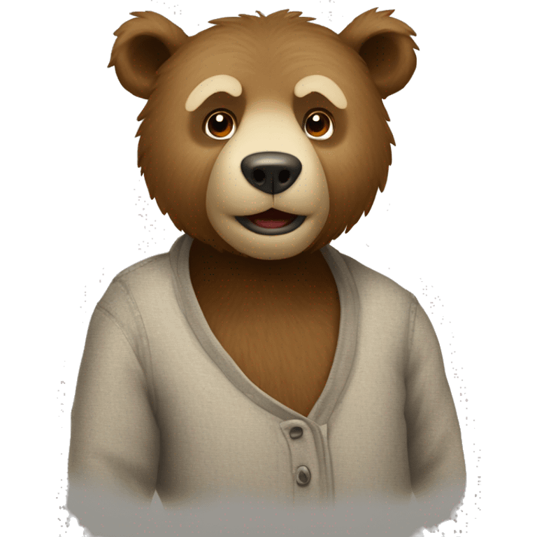 Orso che indossa una tuta da pulcino emoji