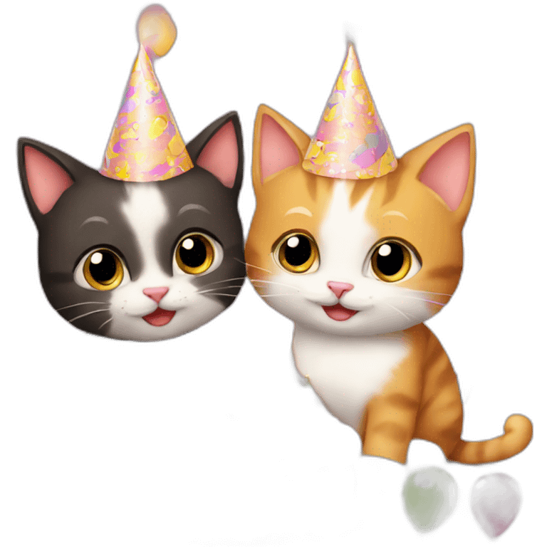 kitten and cat birthday party emoji