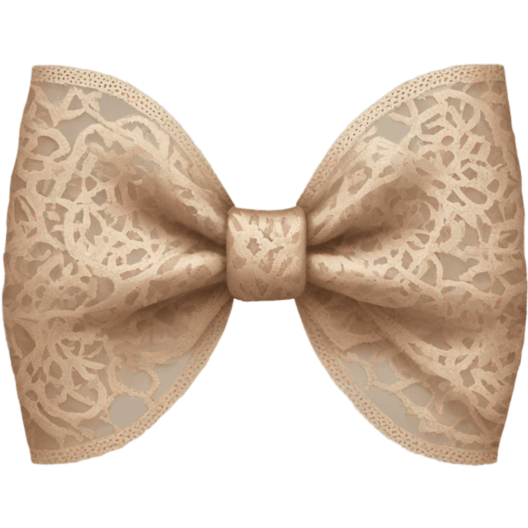 Elegant Pale brown lace bow emoji