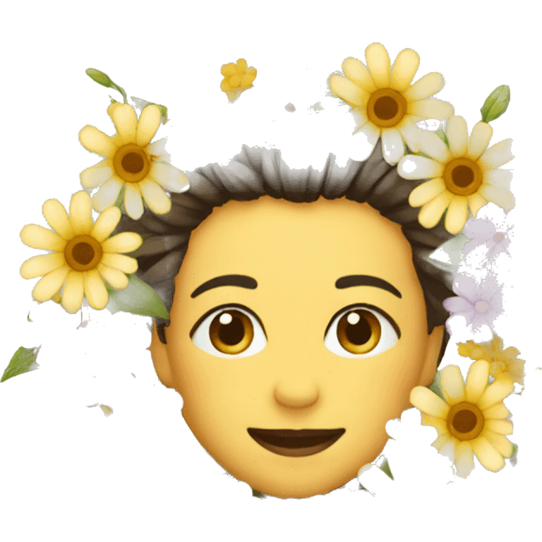 With flowers  emoji