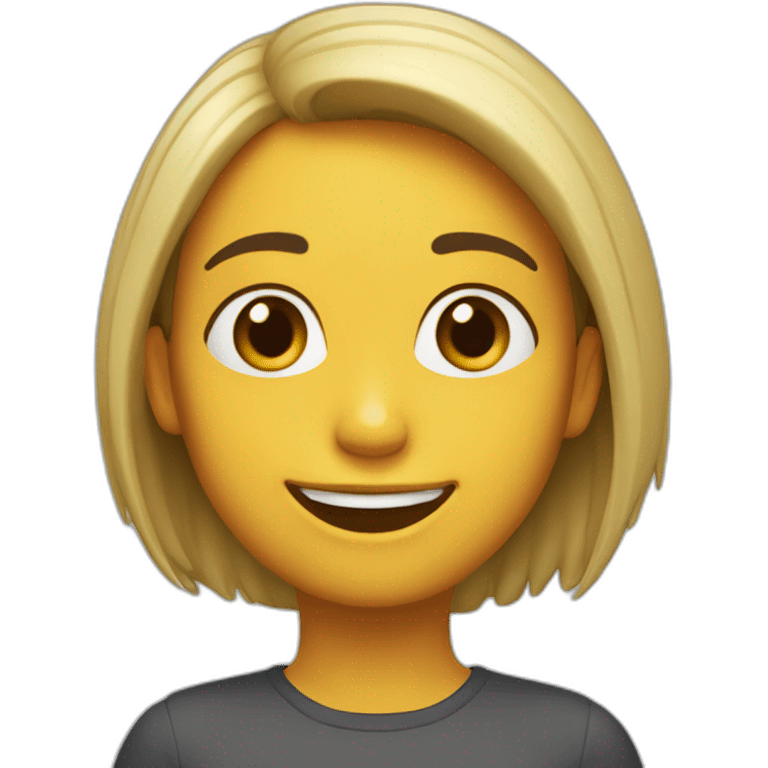 Chica pelo largo y con sonrisa emoji