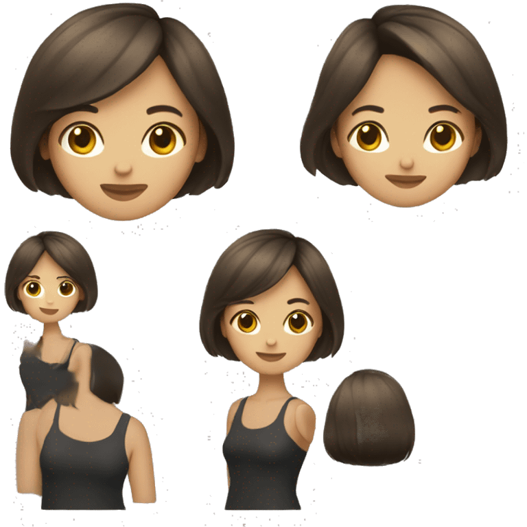 Brunette girl with bob haircut emoji