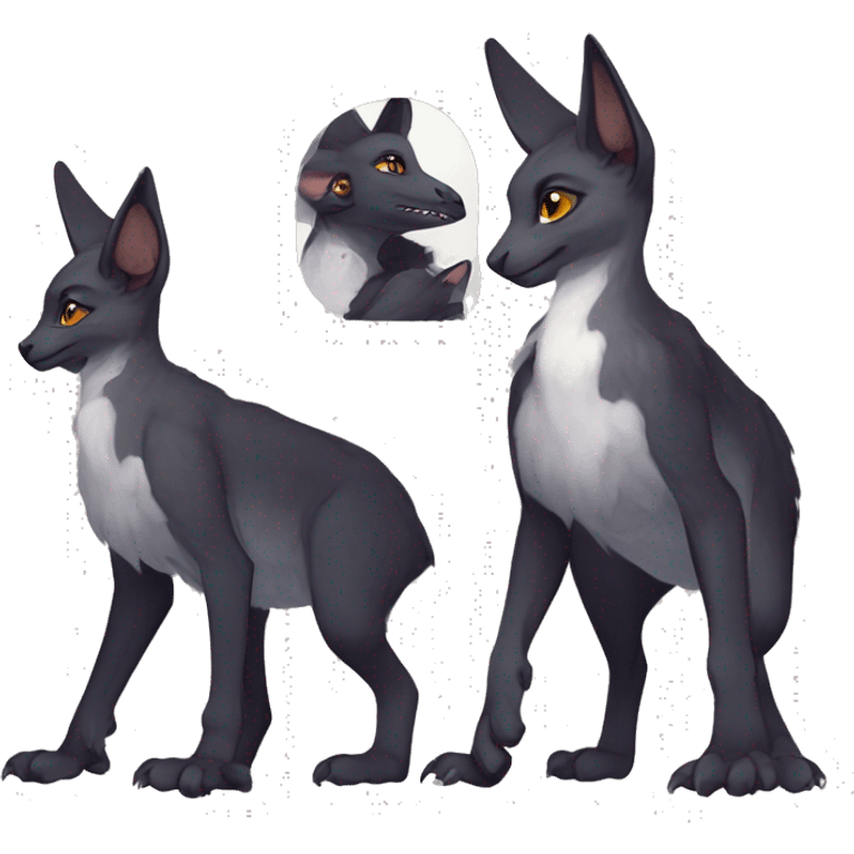  Cute Edgy Realistic Rare Fantasy Slim Vernid-Trico-Melprin-species by LiLaiRa, by Falvie, full body emoji