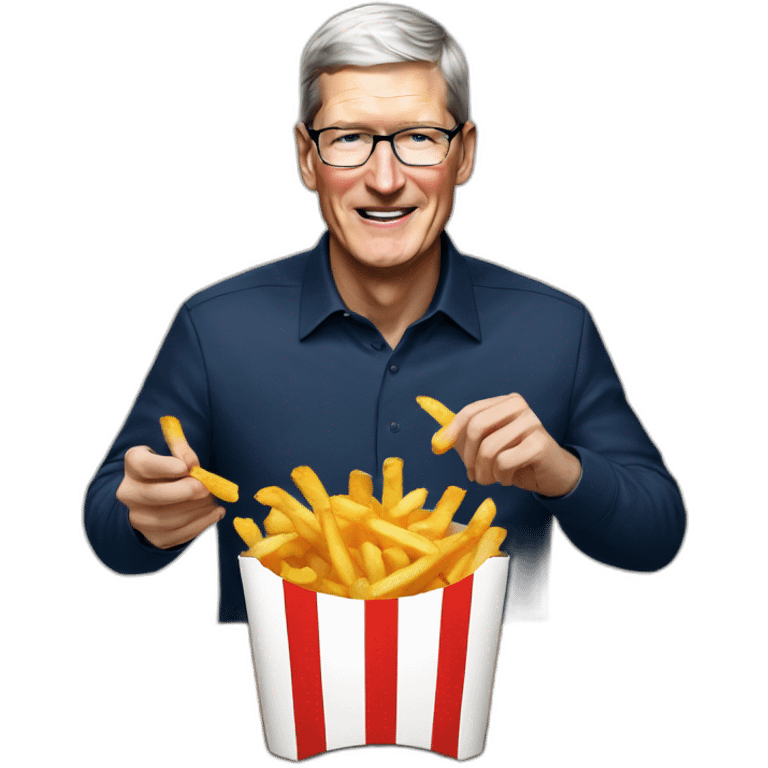 tim cook eat frensh fries emoji