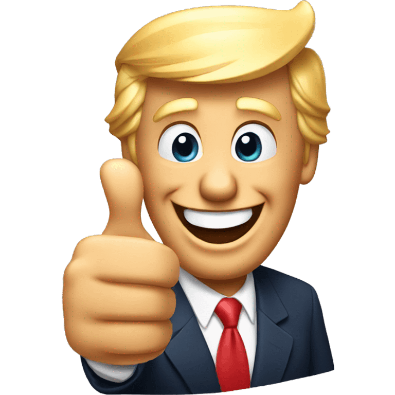 Donald Trump big smile gives a thumbs up emoji