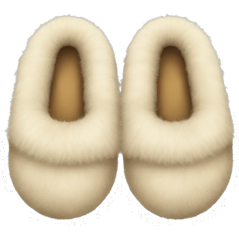 Fluffy beige slippers emoji