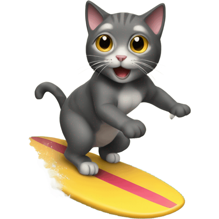 Cat surfing emoji