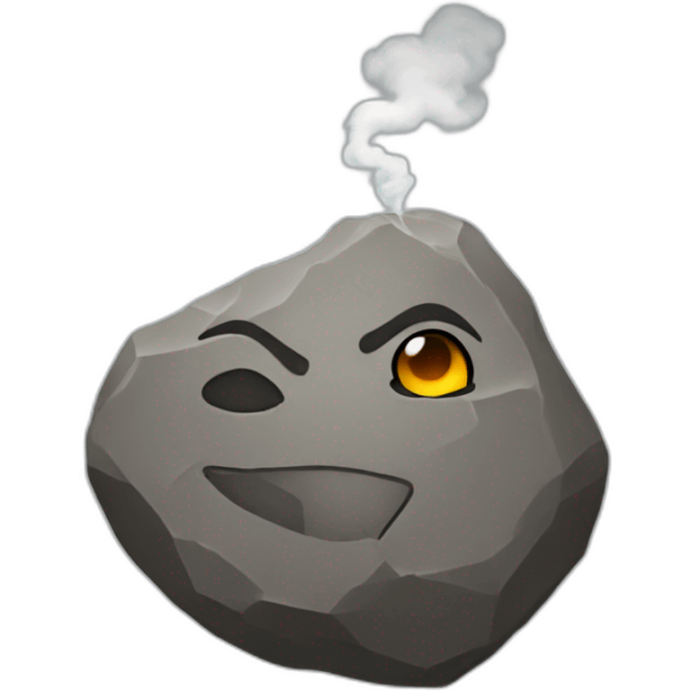 rock smoking with thinking hand emoji