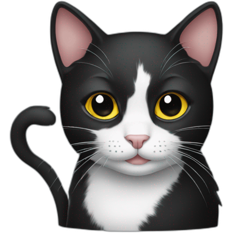 Black cat with White mouse emoji