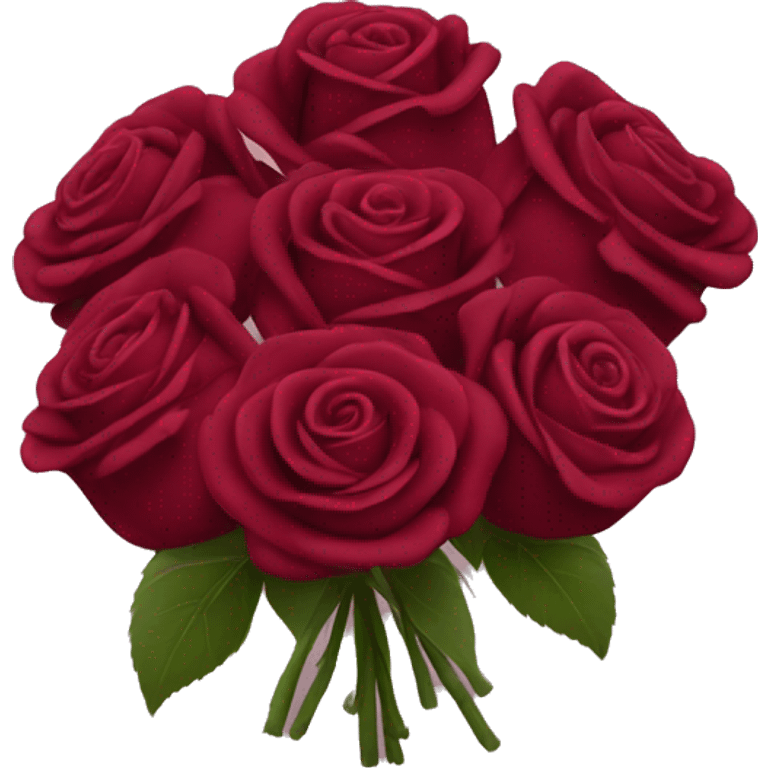 bouquet of burgundy roses  emoji