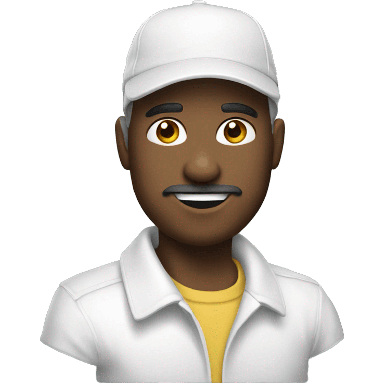 Gentleman wearing a white ball cap emoji