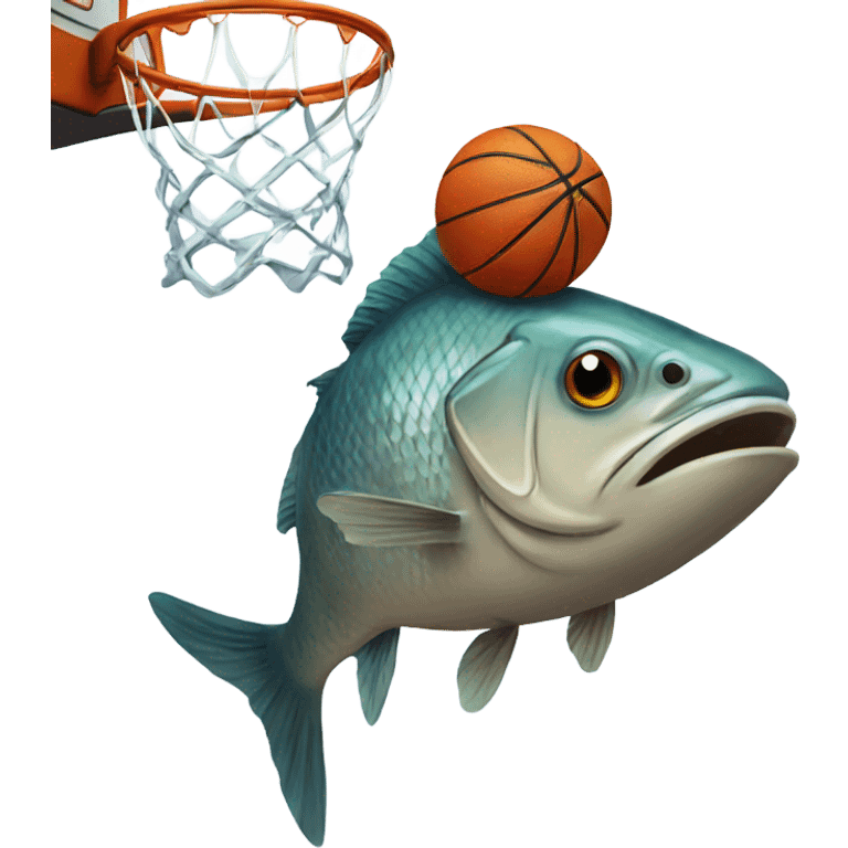 Fish playing basketball  emoji