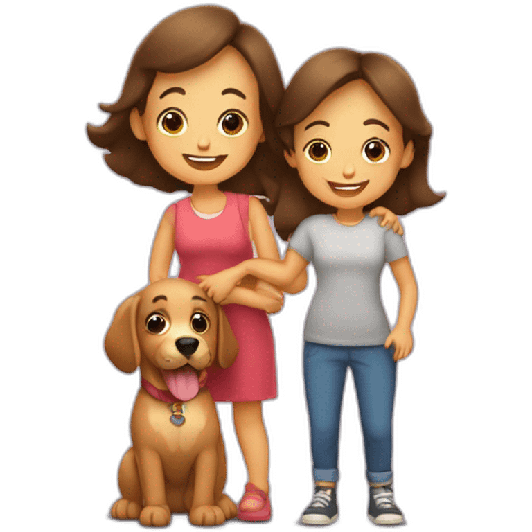 Familia mamá papá Niño de 4 años y perro emoji