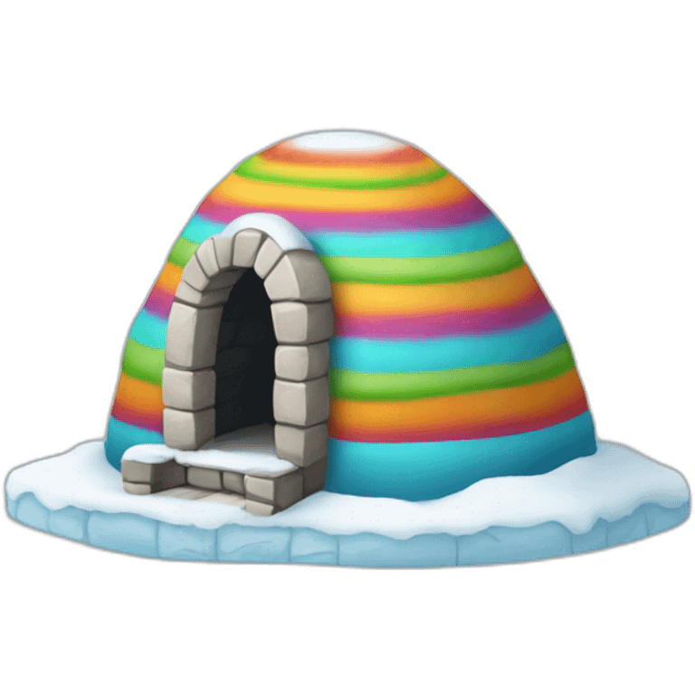 artistic igloo multicolour emoji