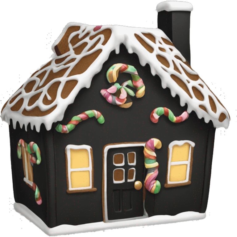 Black gingerbread house  emoji