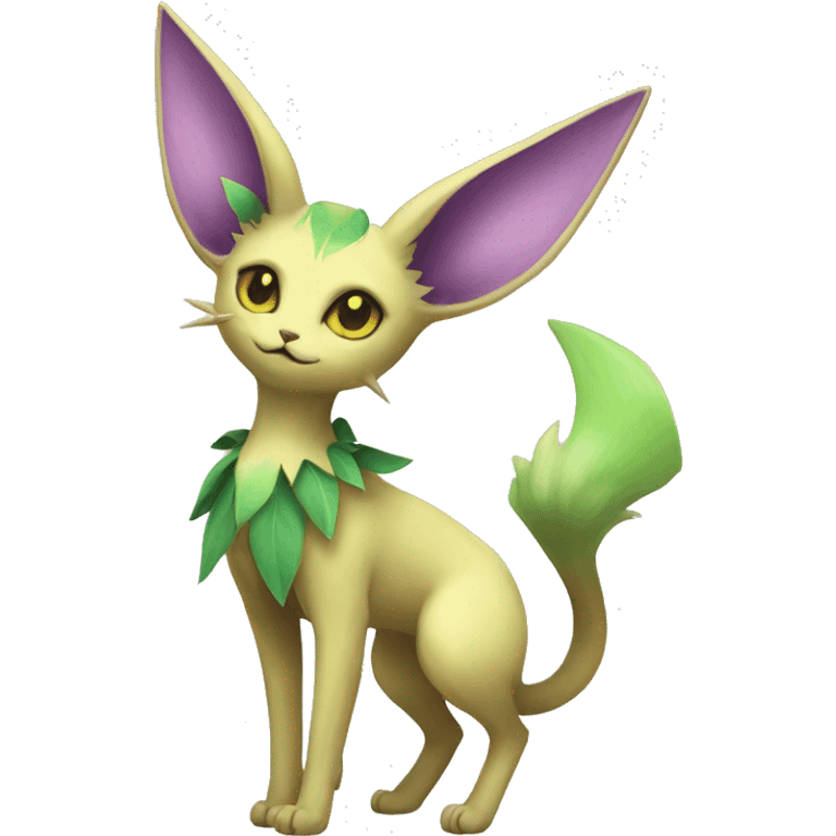 Espeon-Leafeon full body emoji